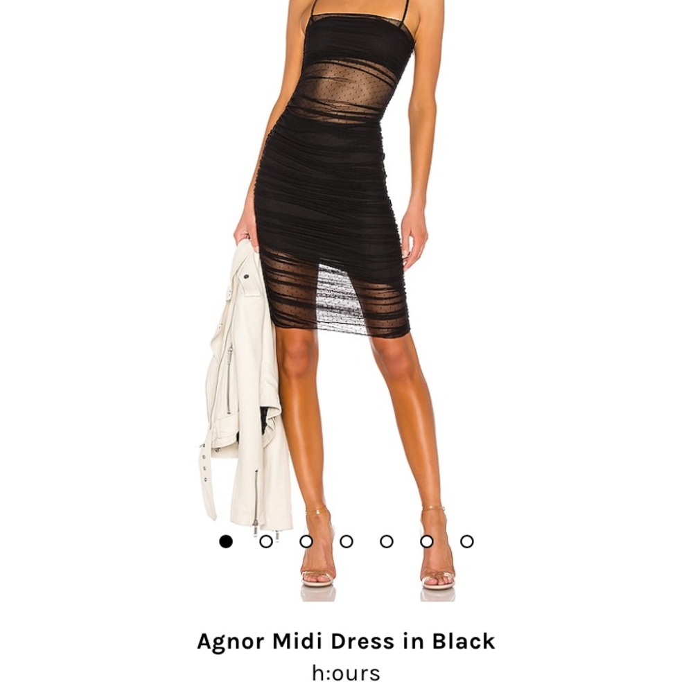 Revolve h:ours Agnor Black Midi Dress